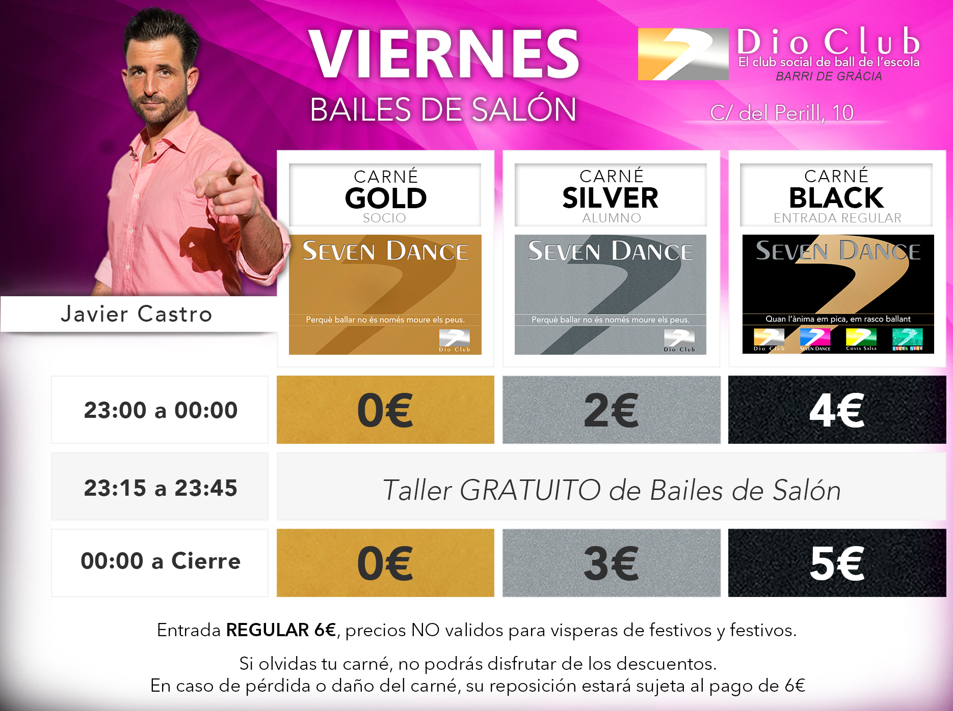 Horios y prácticas de Bailes de Salón