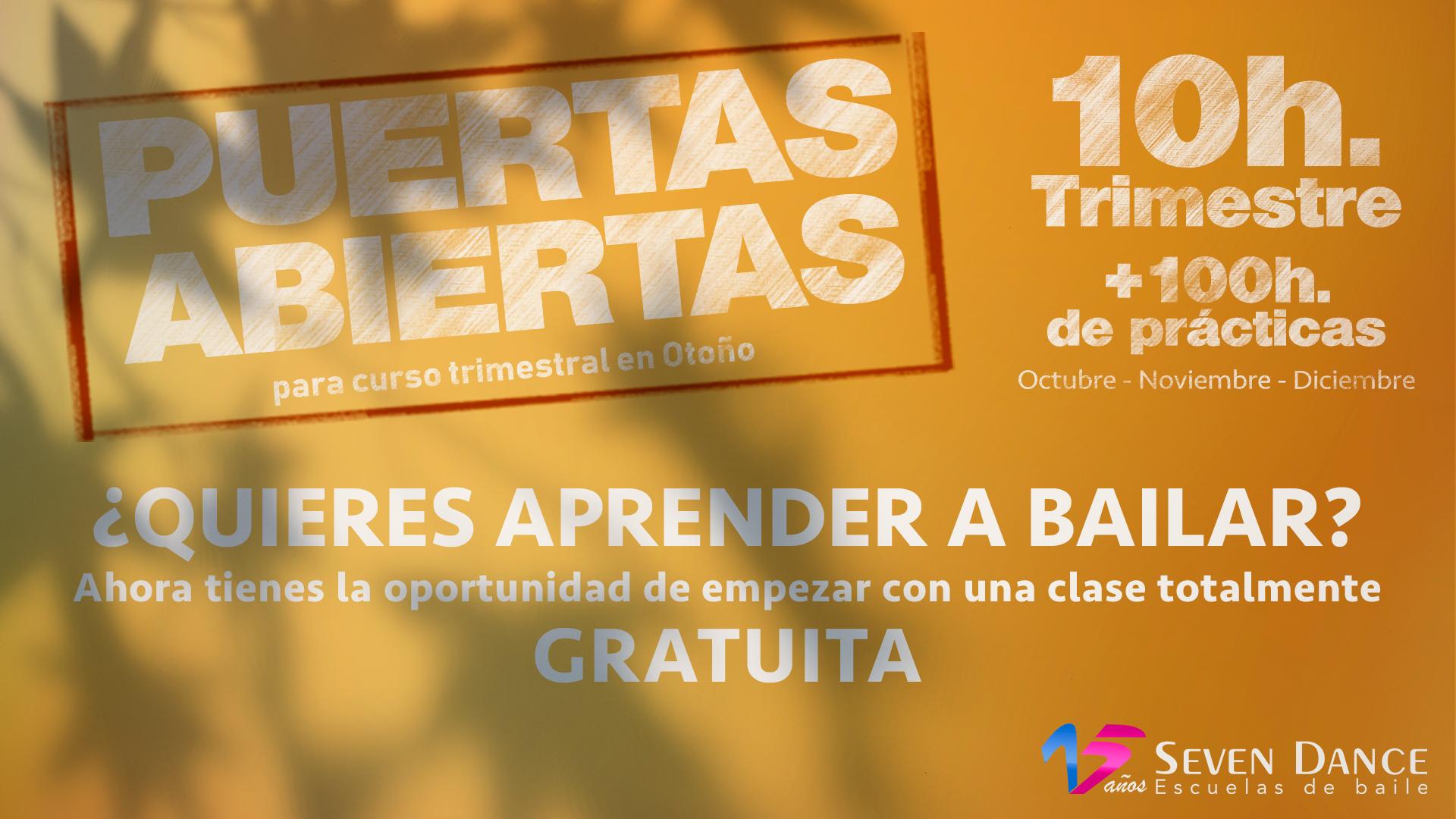 Clases Gratis. Jornadas de puertas abiertas para cursos trimestrales de Otoño