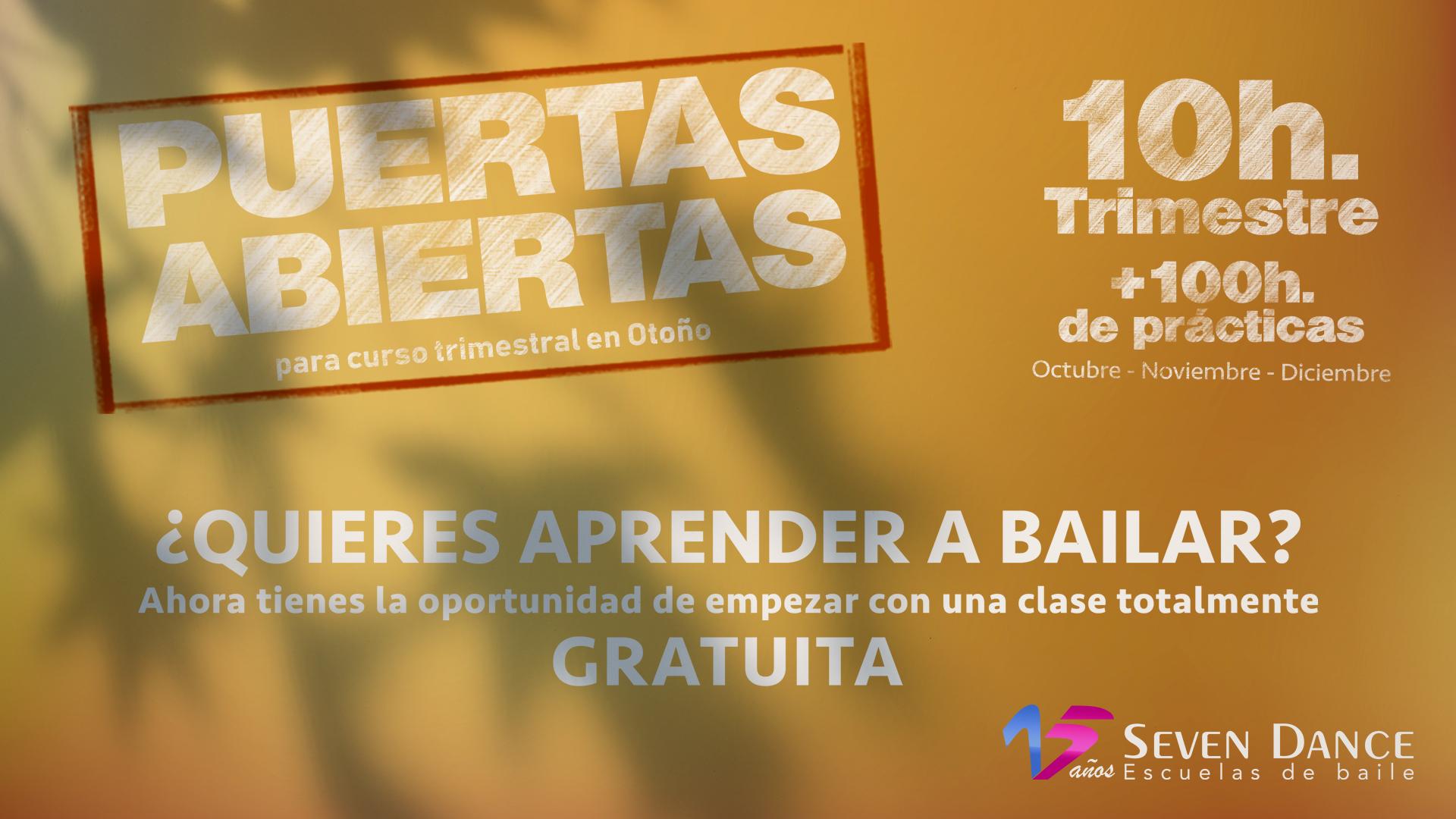Última clase abierta para curso trimestral de salsa en octubre