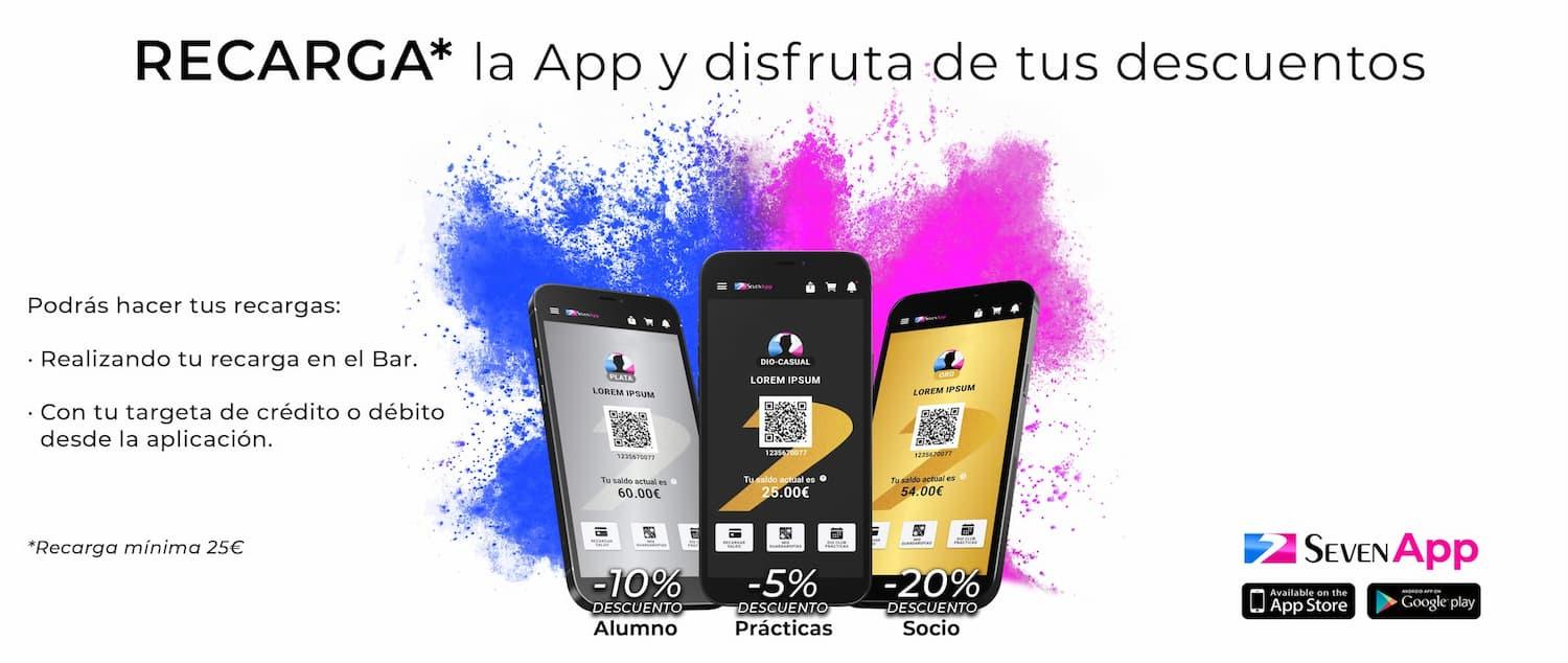 Recarga la SevenApp, la app de la Escuela de Seven Dance