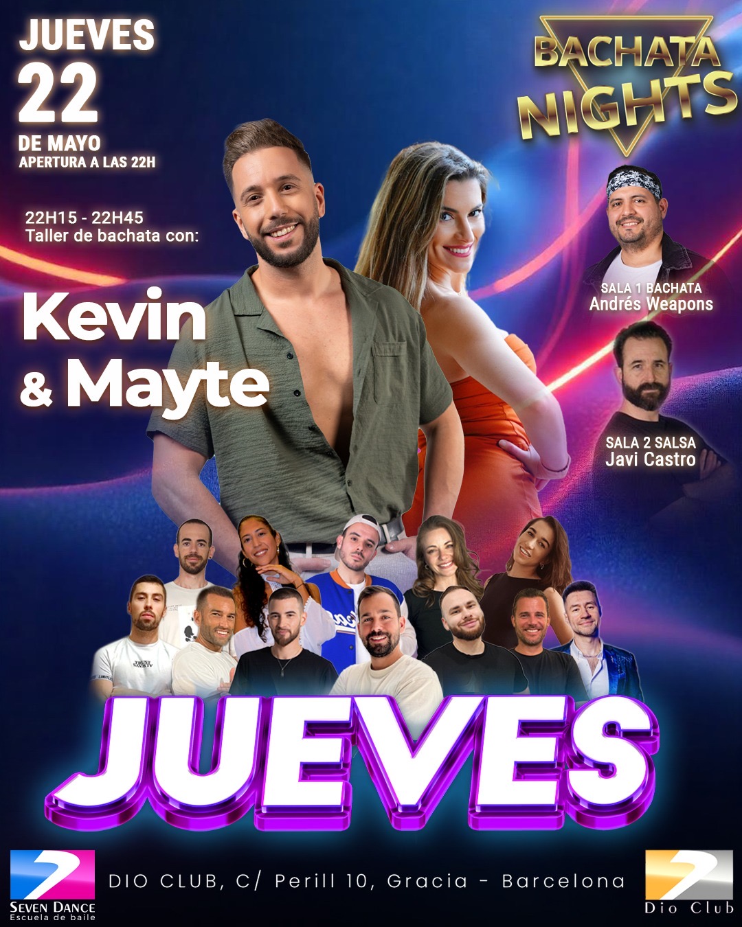 Escuela de Baile Seven Dance Barcelona con prácticas y clases de baile, bachata y salsa