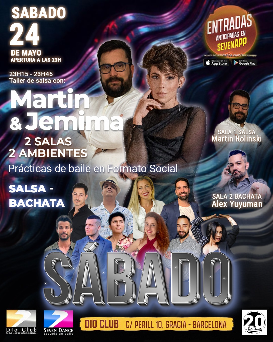 Escuela de Baile Seven Dance Barcelona con prácticas y clases de baile, bachata y salsa