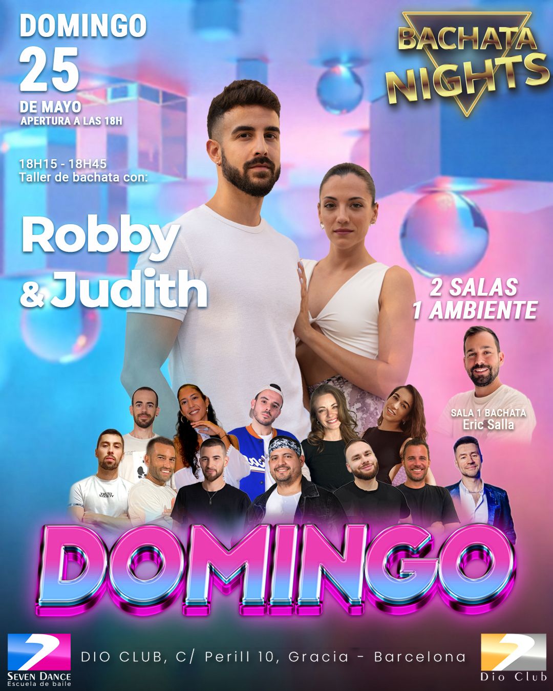 Escuelas de Baile Seven Dance Barcelona con prácticas y clases de baile, bachata y salsa