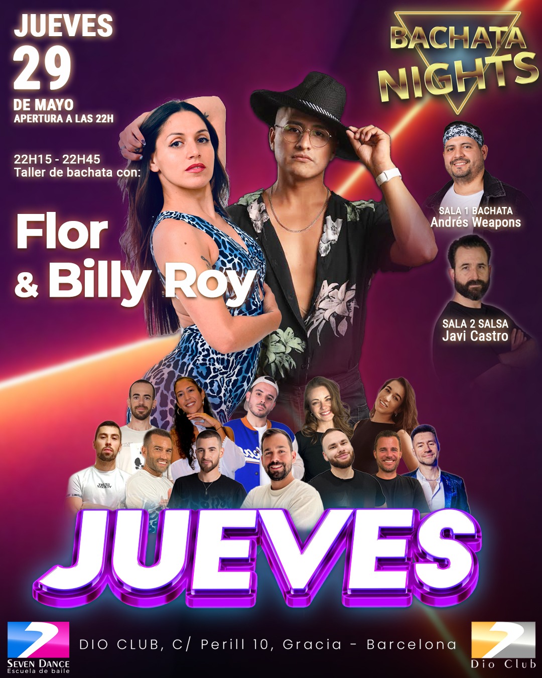 Escuela de Baile Seven Dance Barcelona con prácticas y clases de baile, bachata y salsa