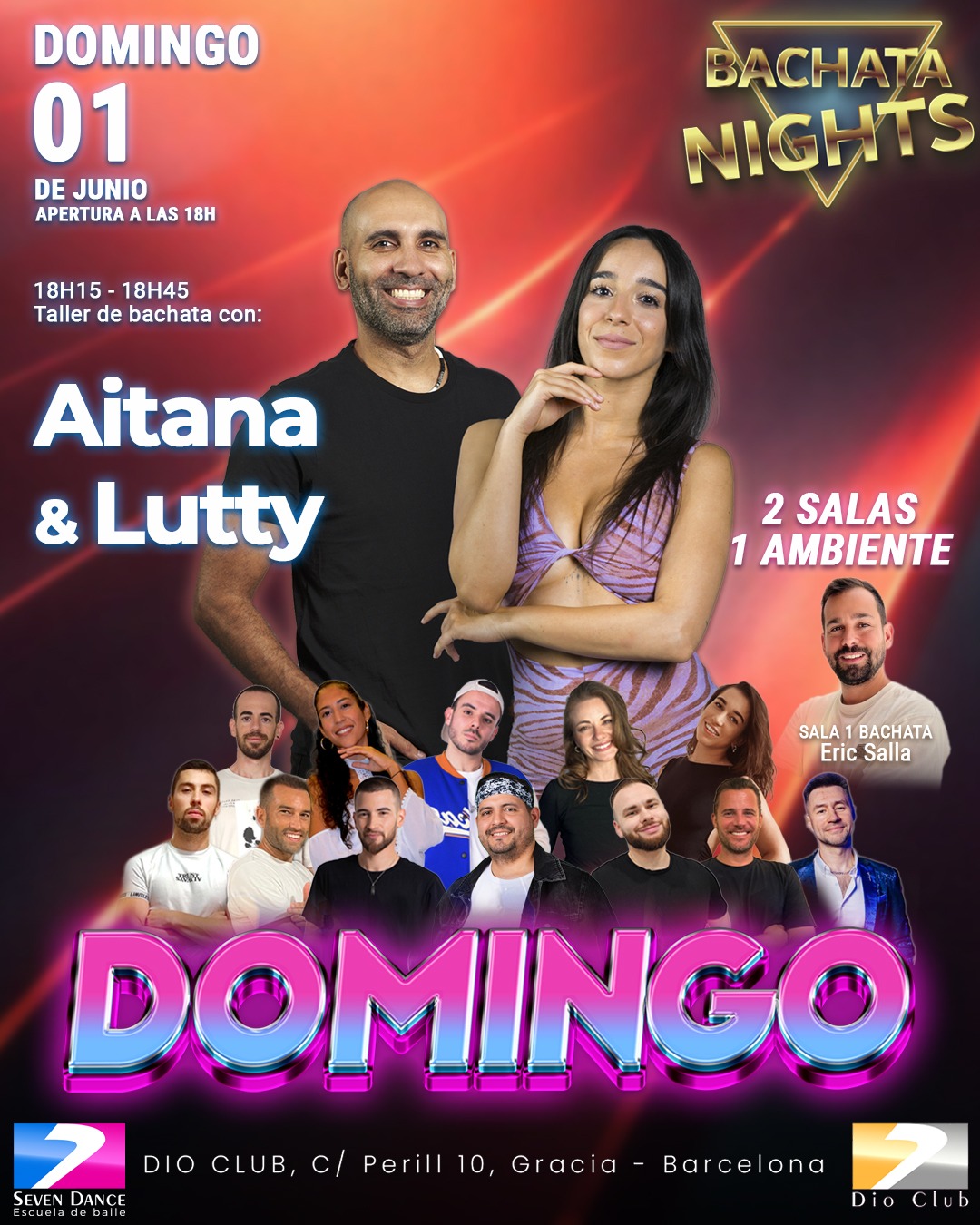 Escuelas de Baile Seven Dance Barcelona con prácticas y clases de baile, bachata y salsa