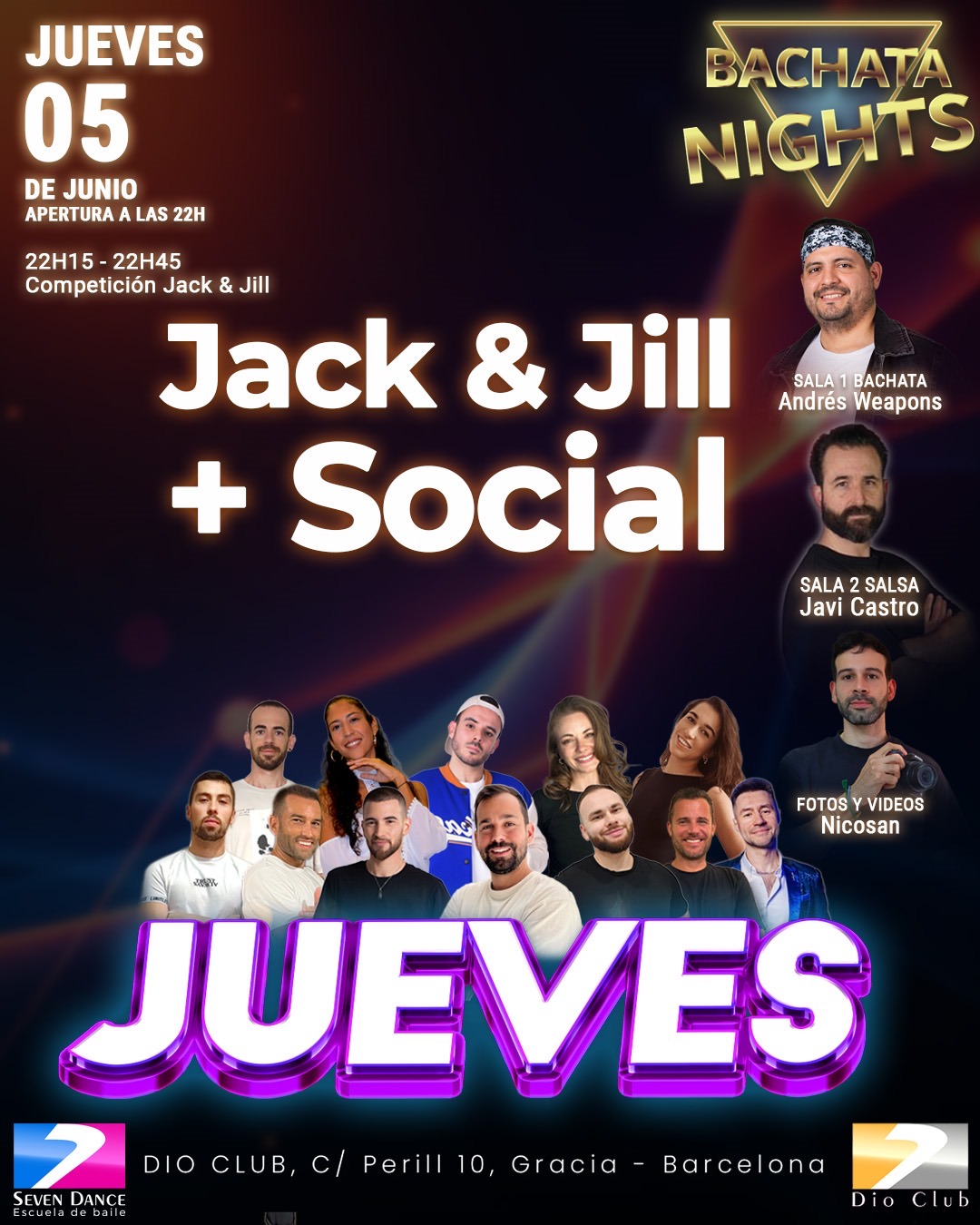 Escuela de Baile Seven Dance Barcelona con prácticas y clases de baile, bachata y salsa