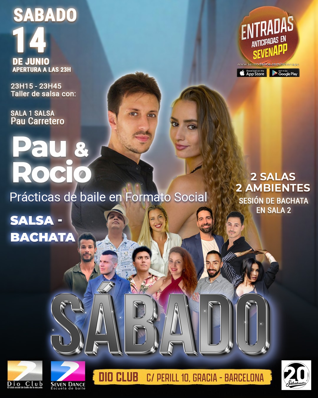 Escuela de Baile Seven Dance Barcelona con prácticas y clases de baile, bachata y salsa