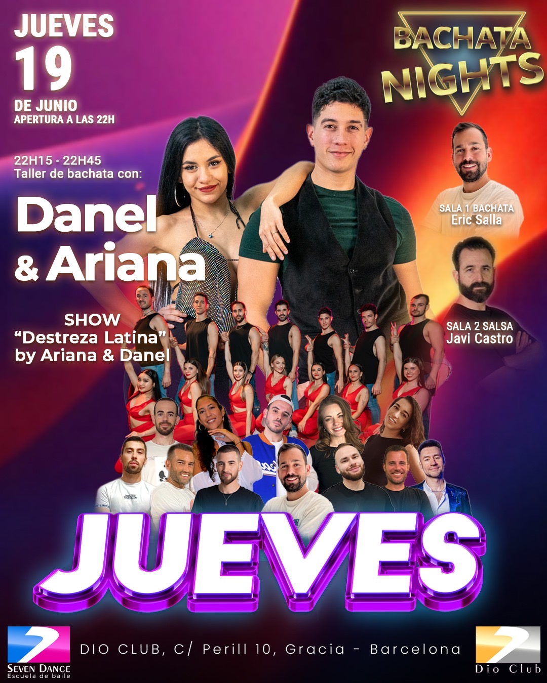 Escuela de Baile Seven Dance Barcelona con prácticas y clases de baile, bachata y salsa