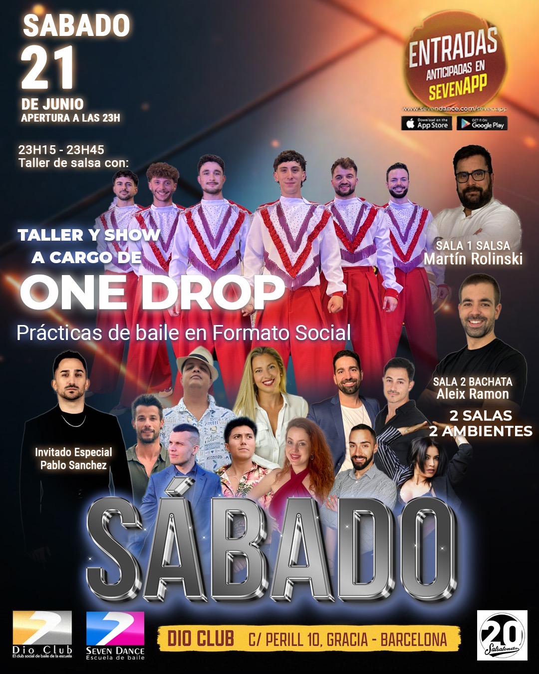 Escuela de Baile Seven Dance Barcelona con prácticas y clases de baile, bachata y salsa