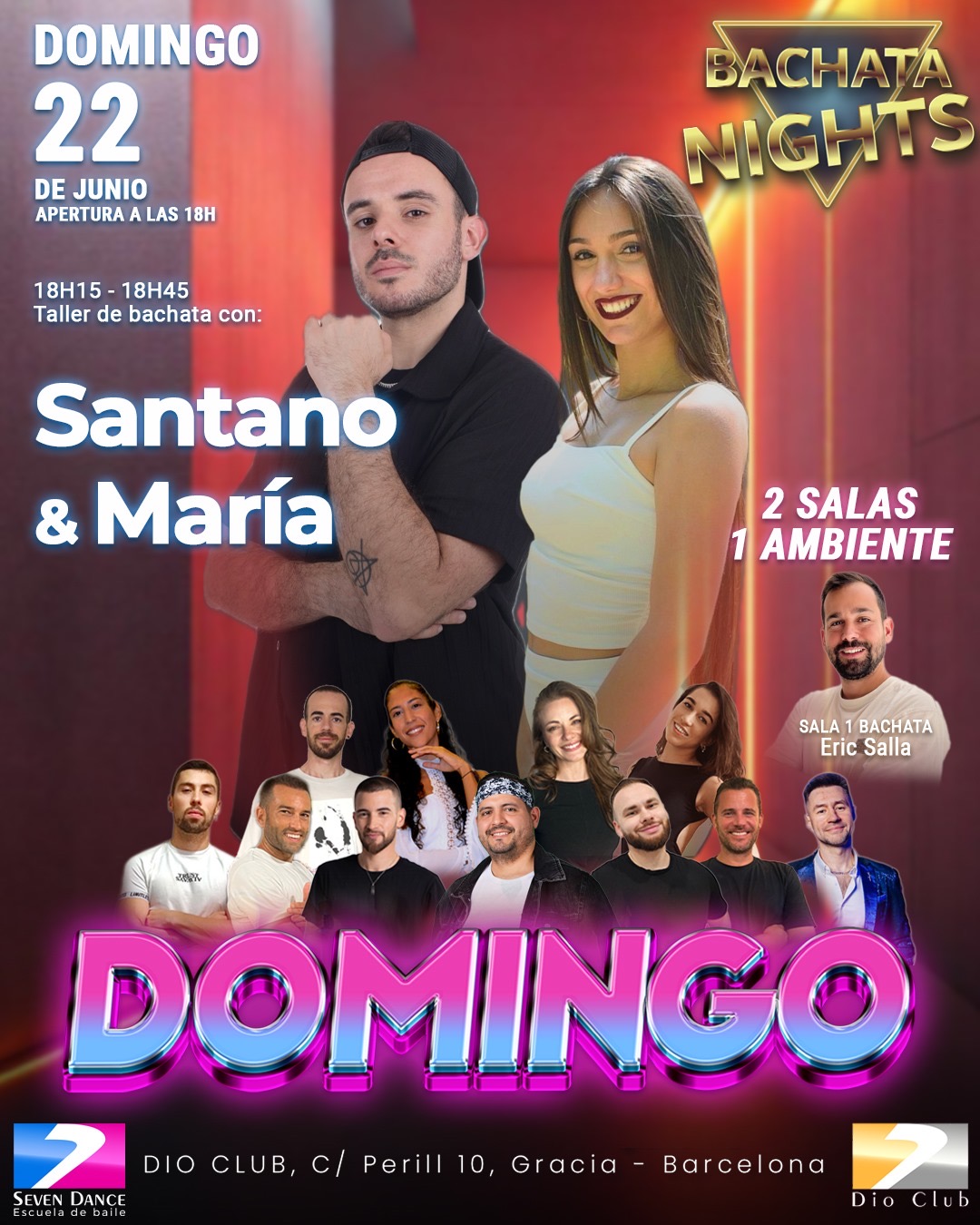 Escuelas de Baile Seven Dance Barcelona con prácticas y clases de baile, bachata y salsa