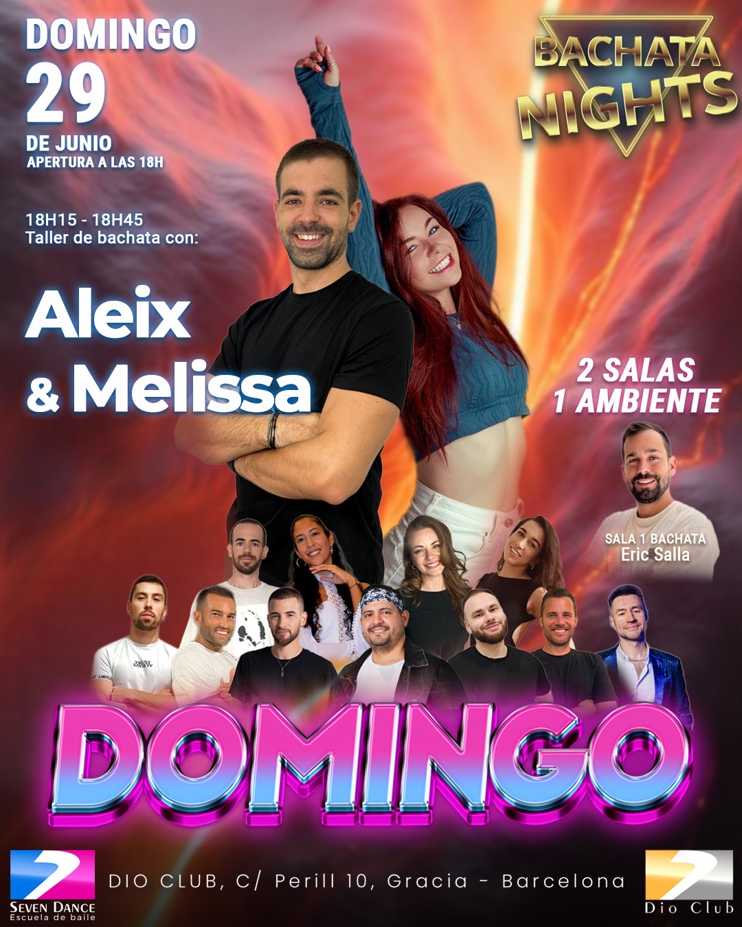 Escuelas de Baile Seven Dance Barcelona con prácticas y clases de baile, bachata y salsa