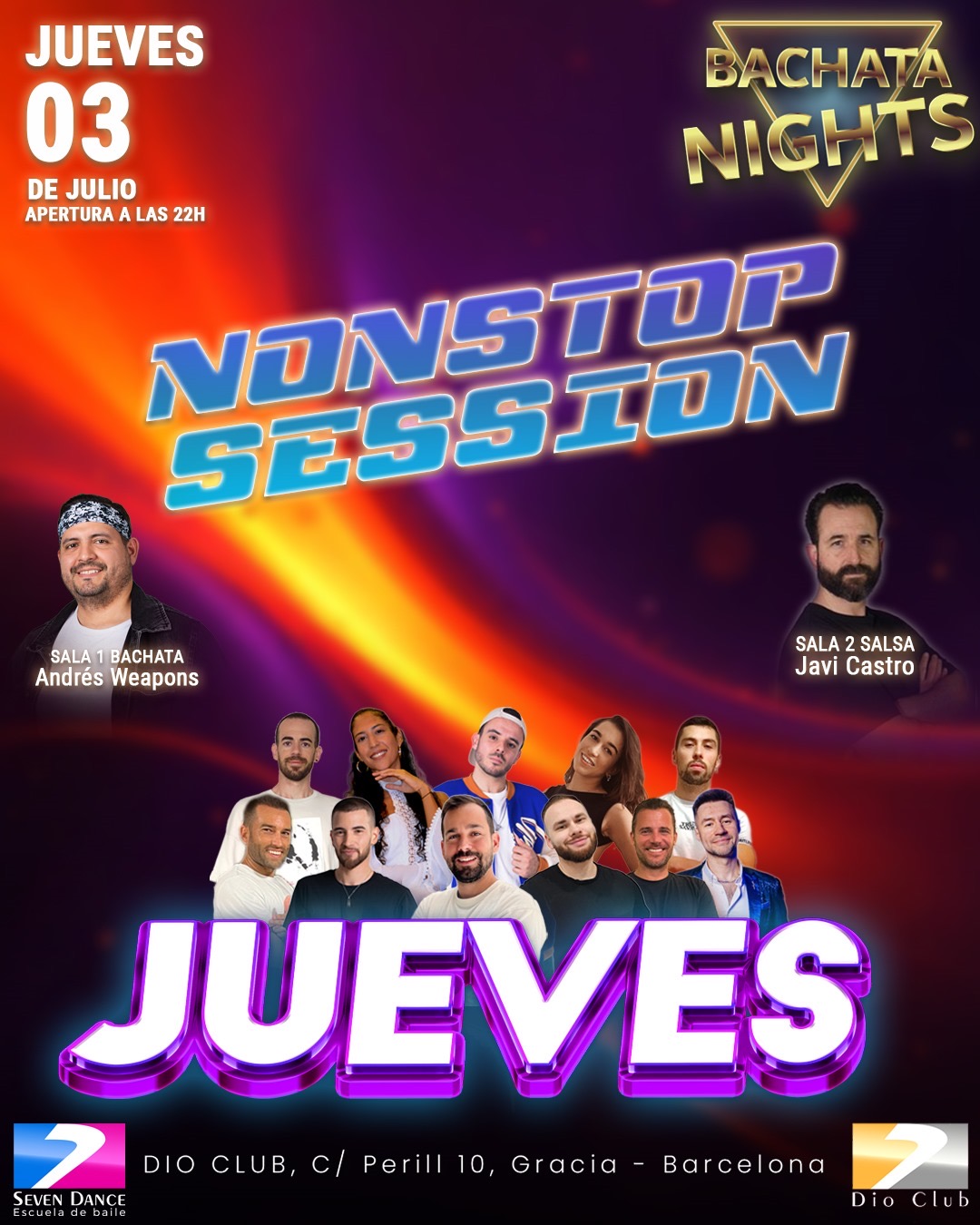 Escuela de Baile Seven Dance Barcelona con prácticas y clases de baile, bachata y salsa