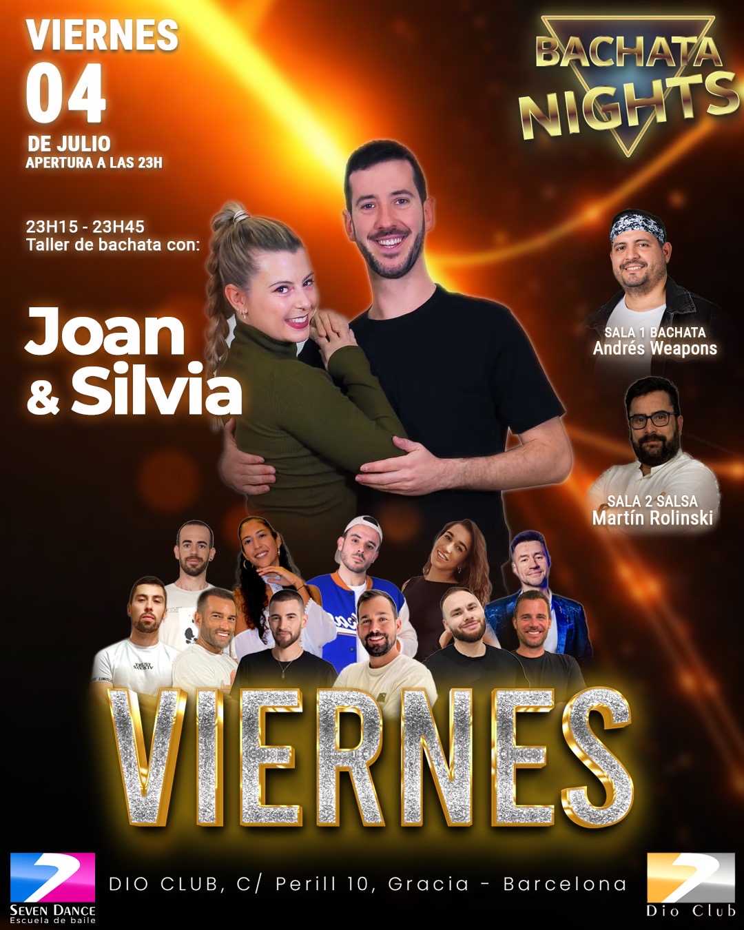 Escuela de Baile Seven Dance Barcelona con prácticas y clases de baile, bachata y salsa