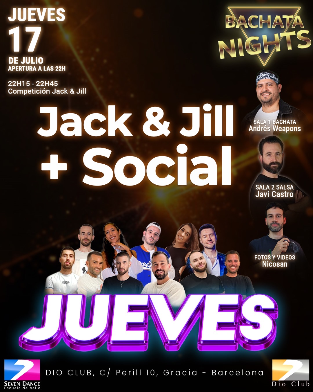 Escuela de Baile Seven Dance Barcelona con prácticas y clases de baile, bachata y salsa