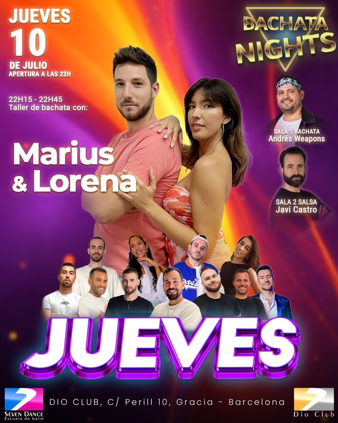 Escuela de Baile Seven Dance Barcelona con prácticas y clases de baile, bachata y salsa