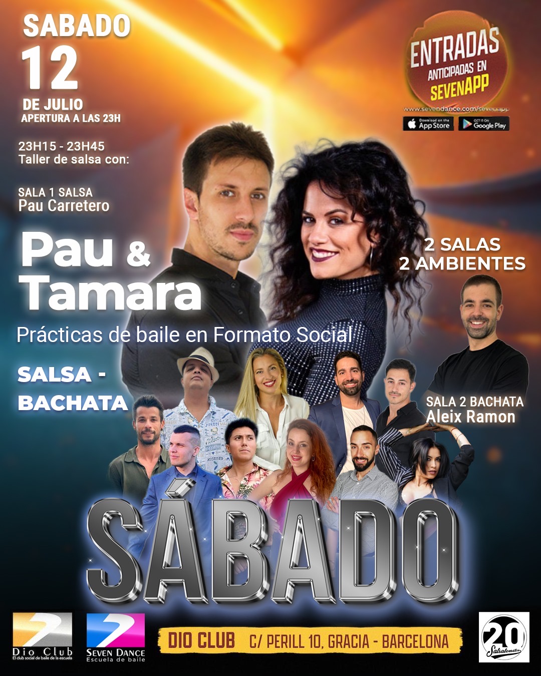 Escuela de Baile Seven Dance Barcelona con prácticas y clases de baile, bachata y salsa