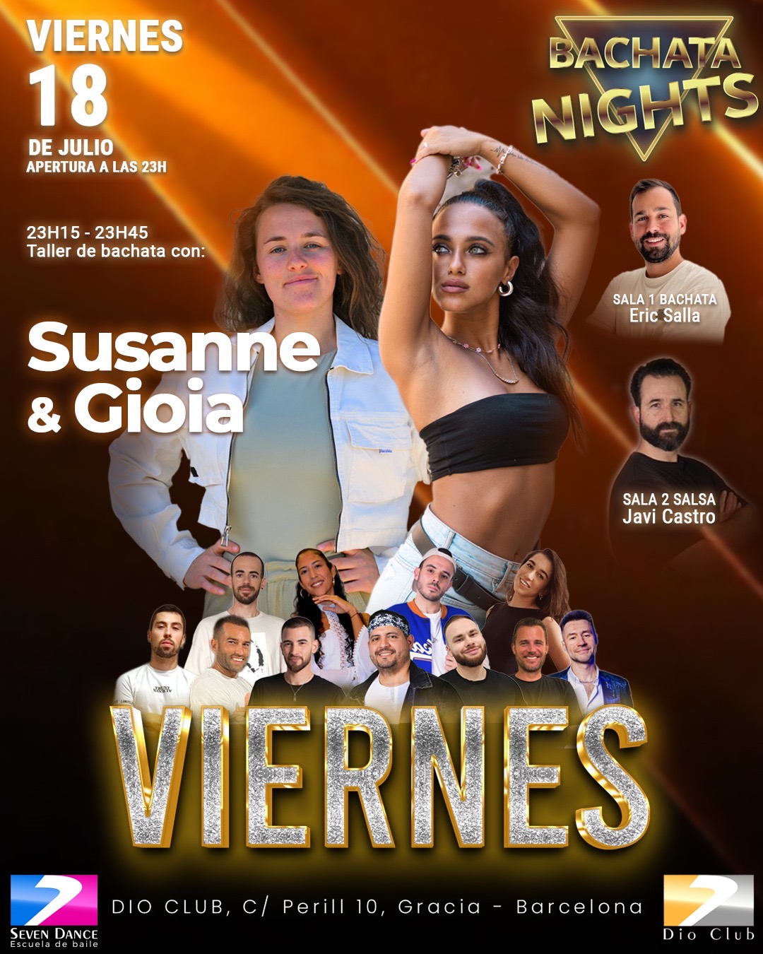 Escuela de Baile Seven Dance Barcelona con prácticas y clases de baile, bachata y salsa