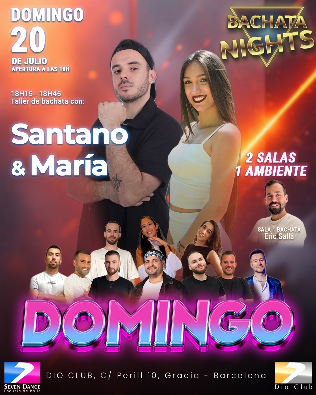 Escuelas de Baile Seven Dance Barcelona con prácticas y clases de baile, bachata y salsa
