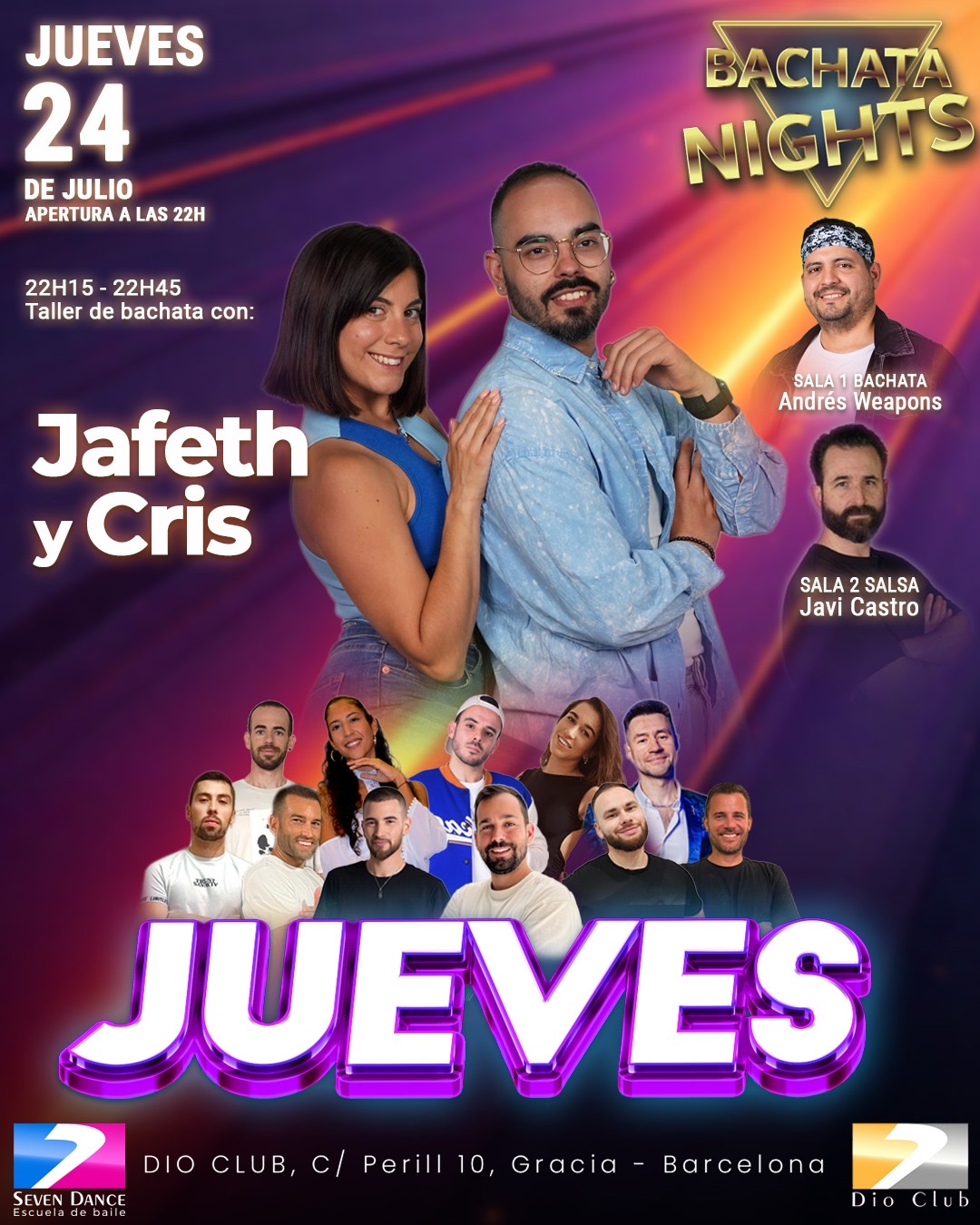 Escuela de Baile Seven Dance Barcelona con prácticas y clases de baile, bachata y salsa