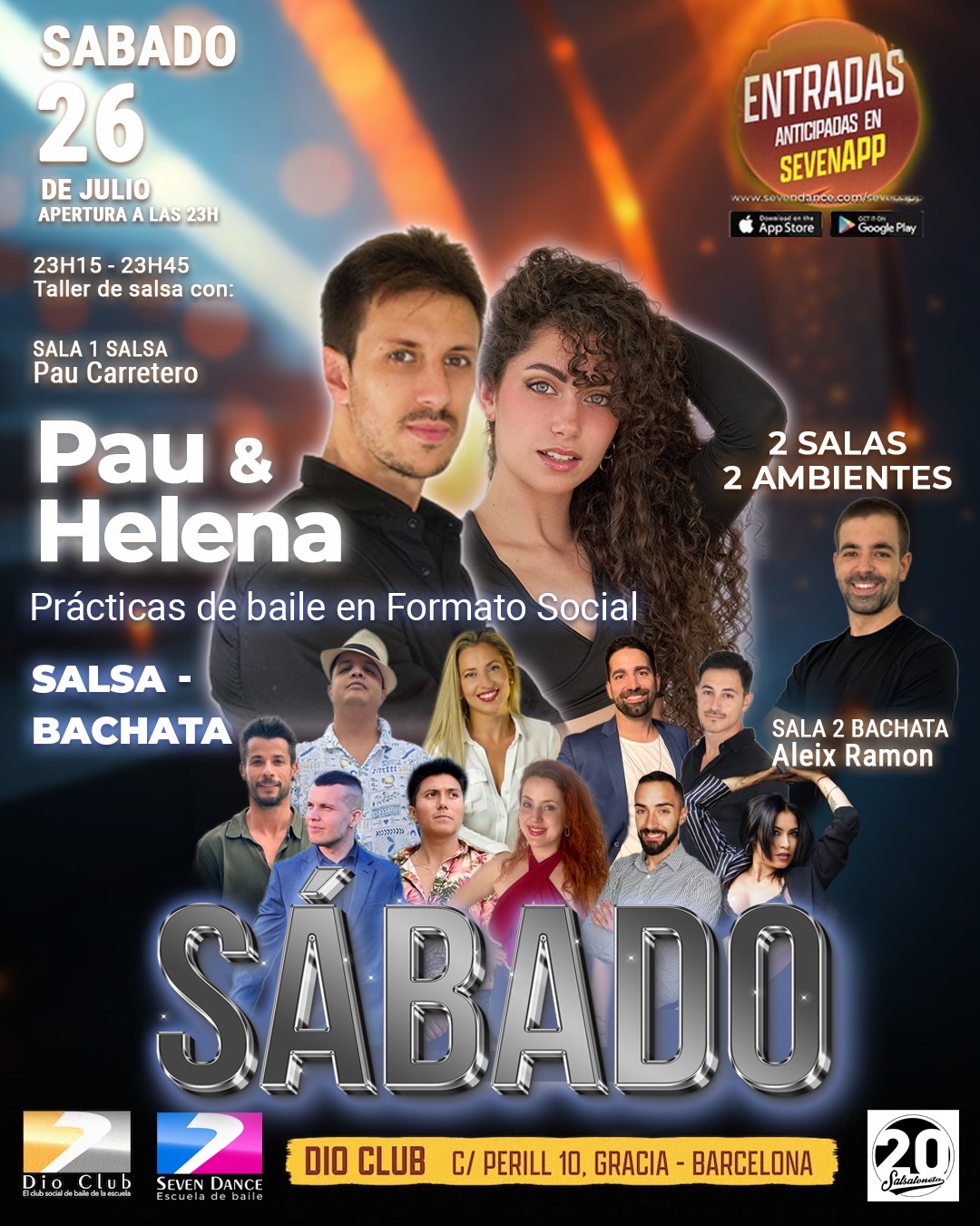 Escuela de Baile Seven Dance Barcelona con prácticas y clases de baile, bachata y salsa