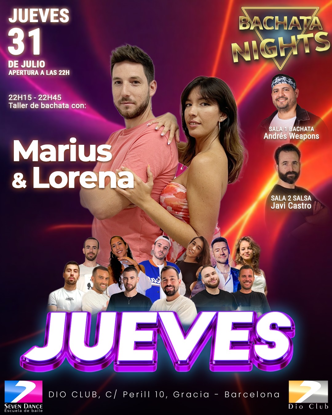 Escuela de Baile Seven Dance Barcelona con prácticas y clases de baile, bachata y salsa
