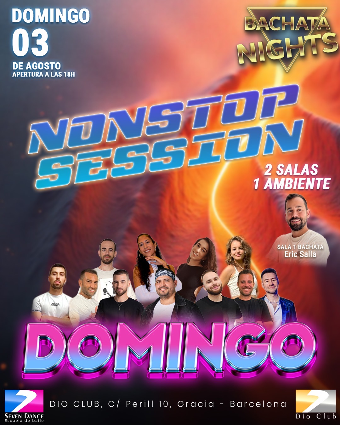 Escuelas de Baile Seven Dance Barcelona con prácticas y clases de baile, bachata y salsa