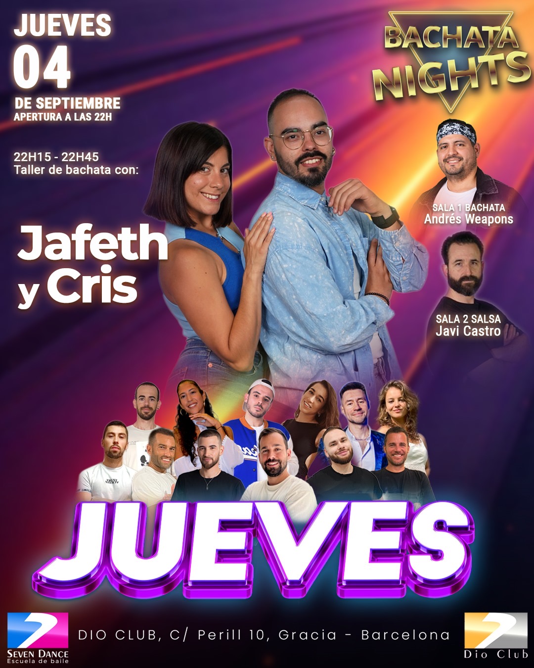 Escuela de Baile Seven Dance Barcelona con prácticas y clases de baile, bachata y salsa