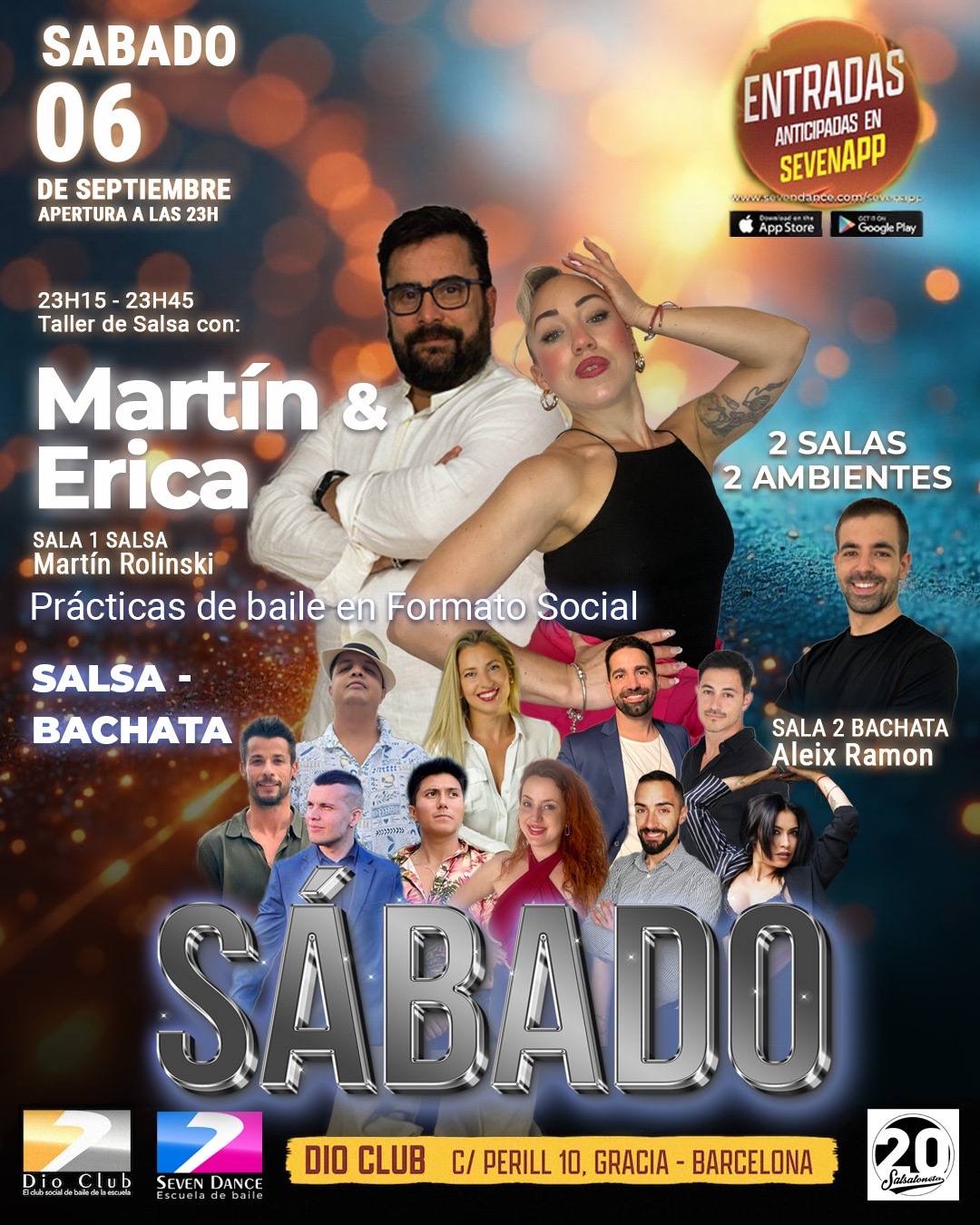 Escuela de Baile Seven Dance Barcelona con prácticas y clases de baile, bachata y salsa