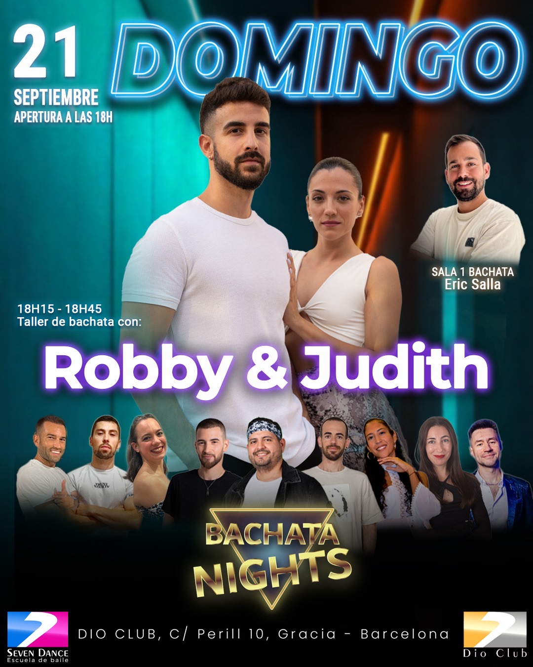 Escuelas de Baile Seven Dance Barcelona con prácticas y clases de baile, bachata y salsa