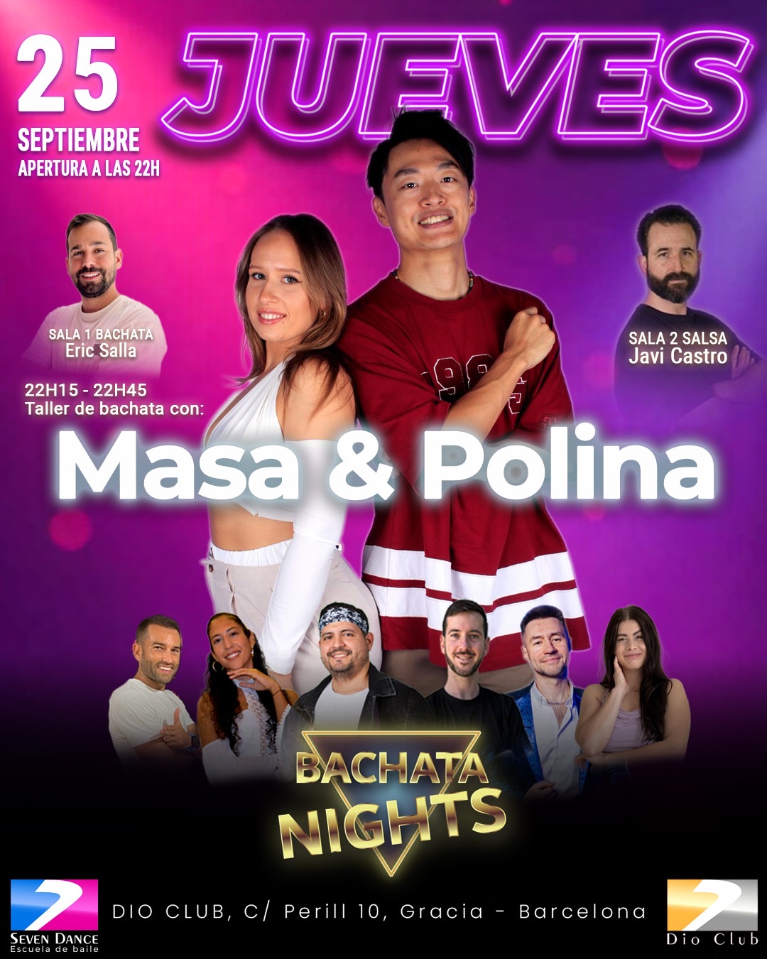 Escuela de Baile Seven Dance Barcelona con prácticas y clases de baile, bachata y salsa