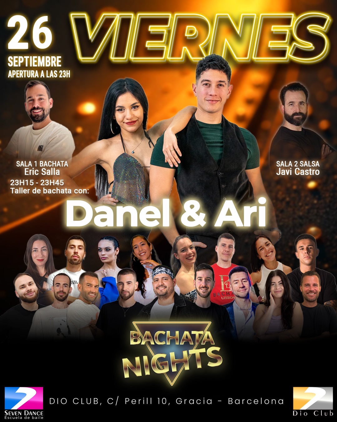 Escuela de Baile Seven Dance Barcelona con prácticas y clases de baile, bachata y salsa