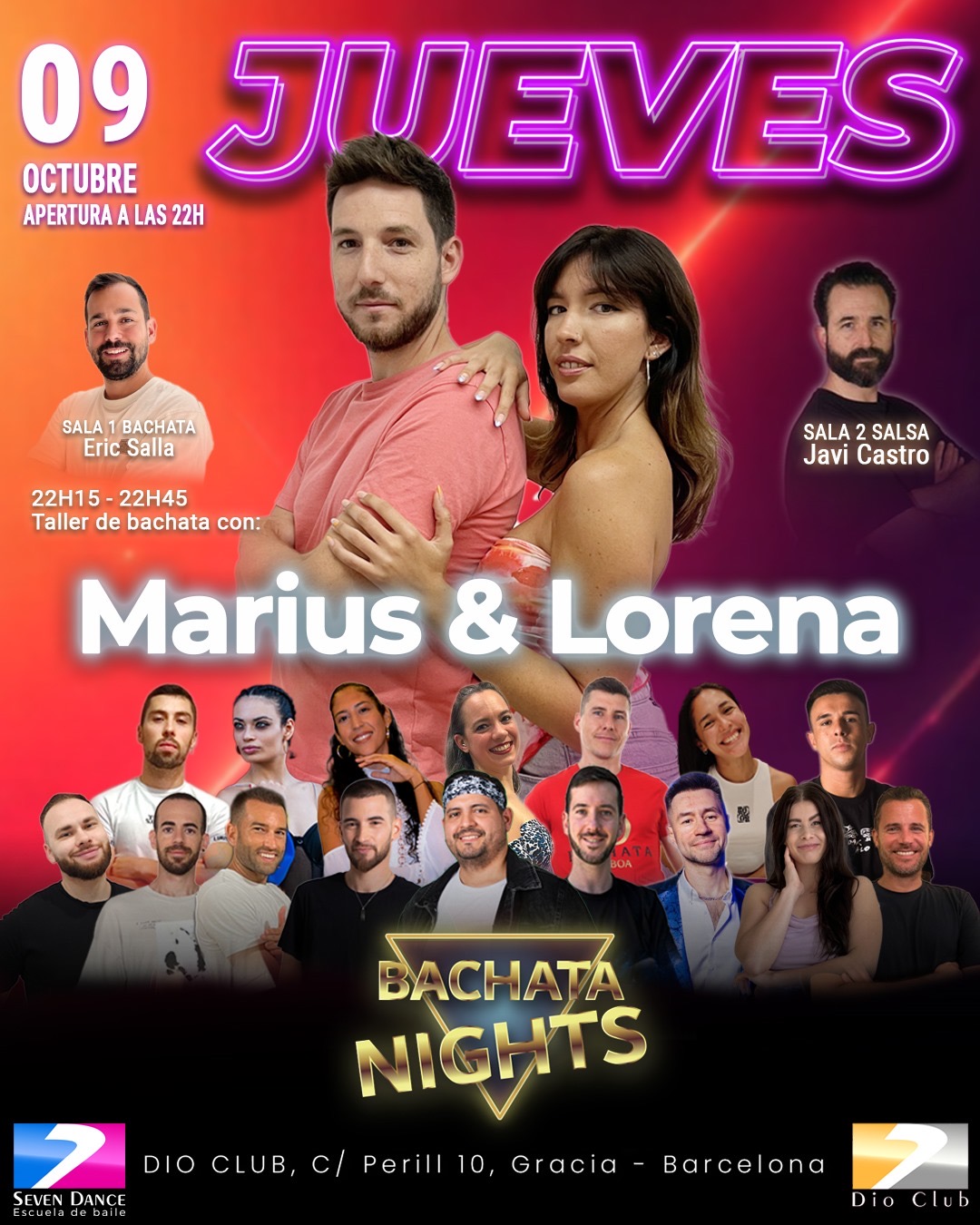 Escuela de Baile Seven Dance Barcelona con prácticas y clases de baile, bachata y salsa