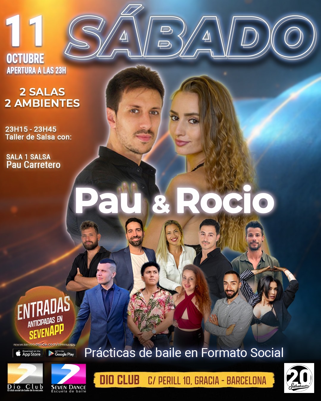 Escuela de Baile Seven Dance Barcelona con prácticas y clases de baile, bachata y salsa
