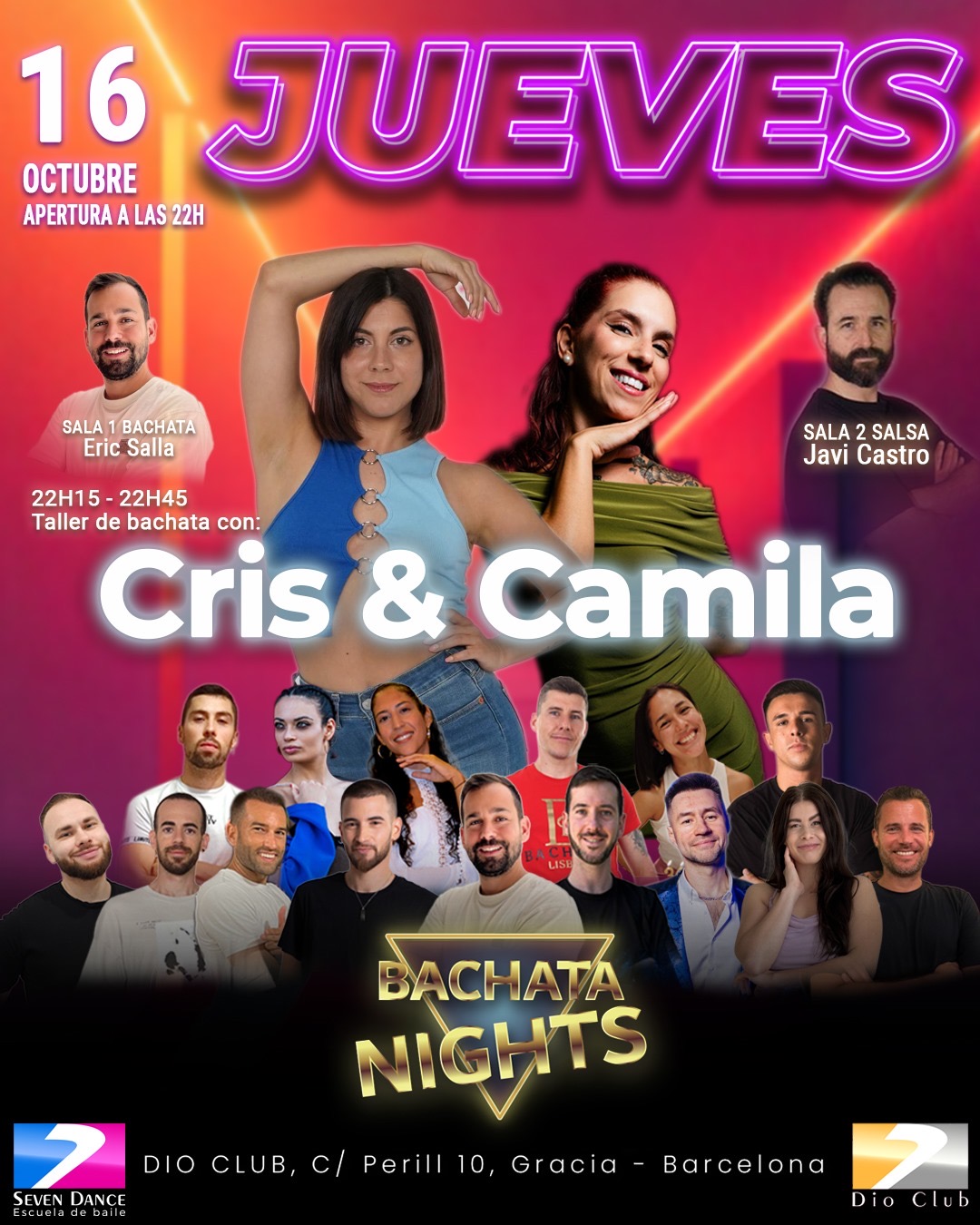 Escuela de Baile Seven Dance Barcelona con prácticas y clases de baile, bachata y salsa