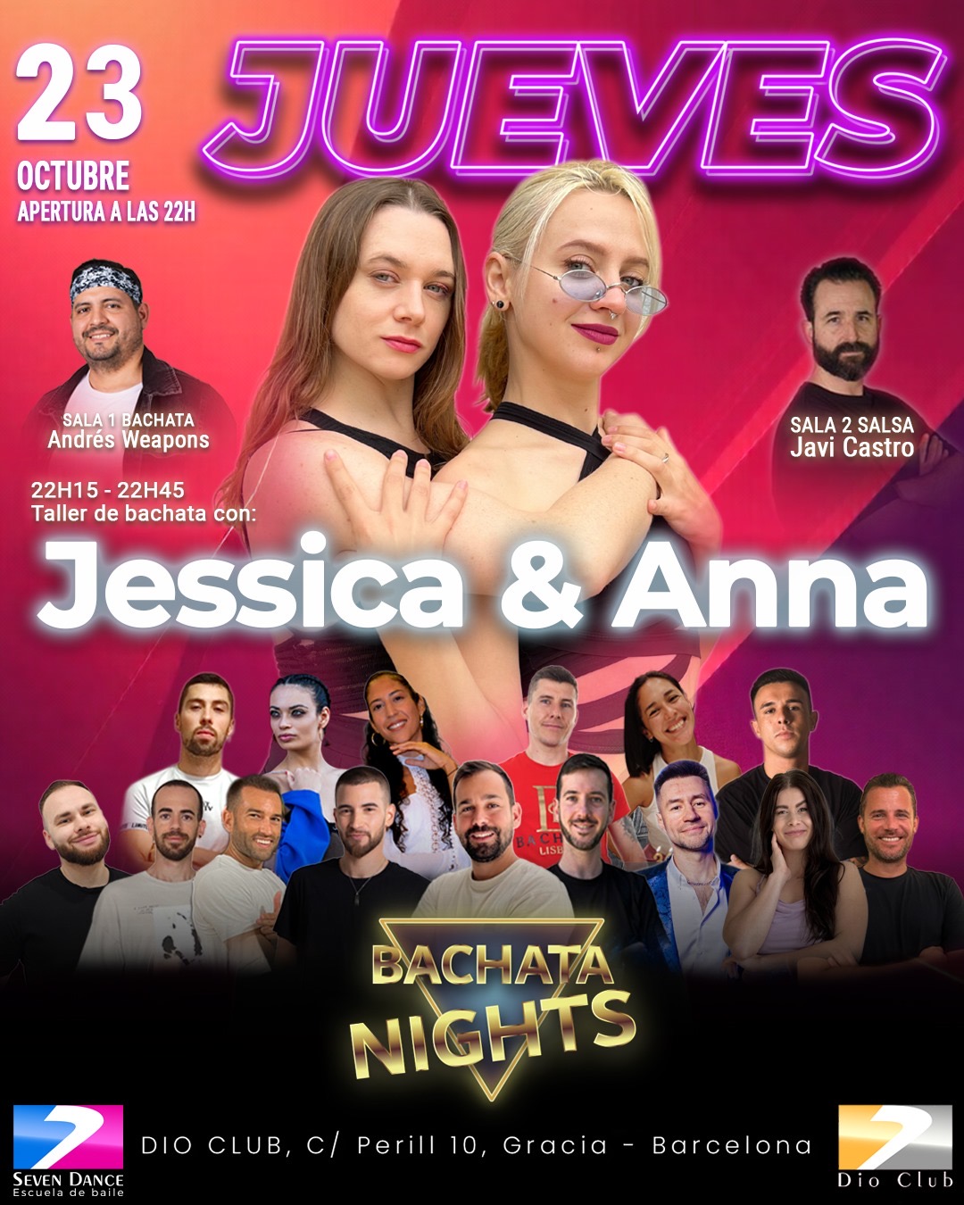 Escuela de Baile Seven Dance Barcelona con prácticas y clases de baile, bachata y salsa