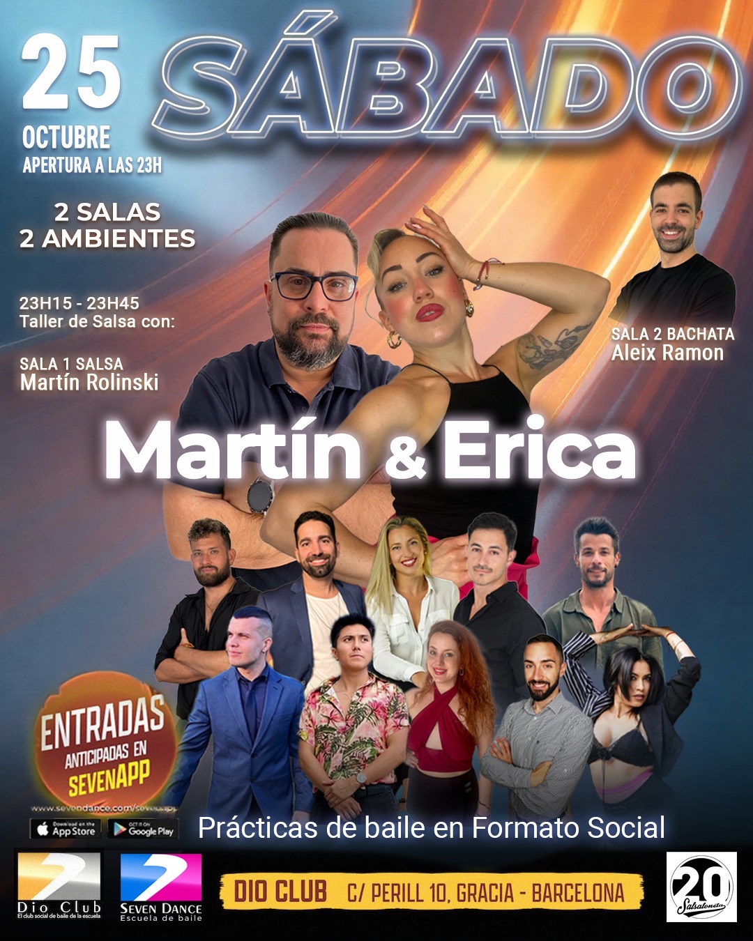 Escuela de Baile Seven Dance Barcelona con prácticas y clases de baile, bachata y salsa