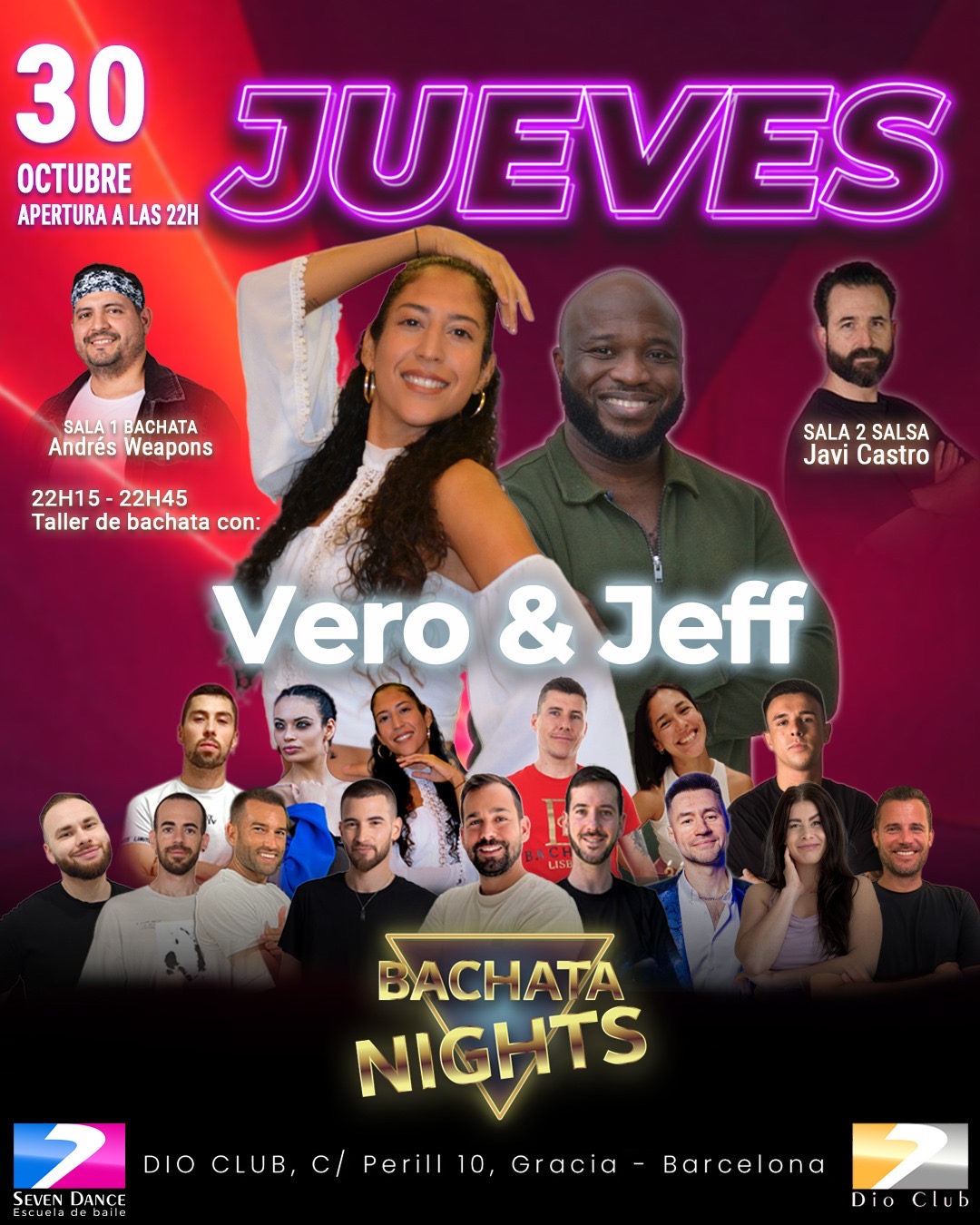 Escuela de Baile Seven Dance Barcelona con prácticas y clases de baile, bachata y salsa