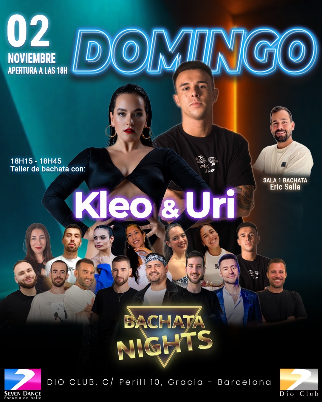 Escuelas de Baile Seven Dance Barcelona con prácticas y clases de baile, bachata y salsa