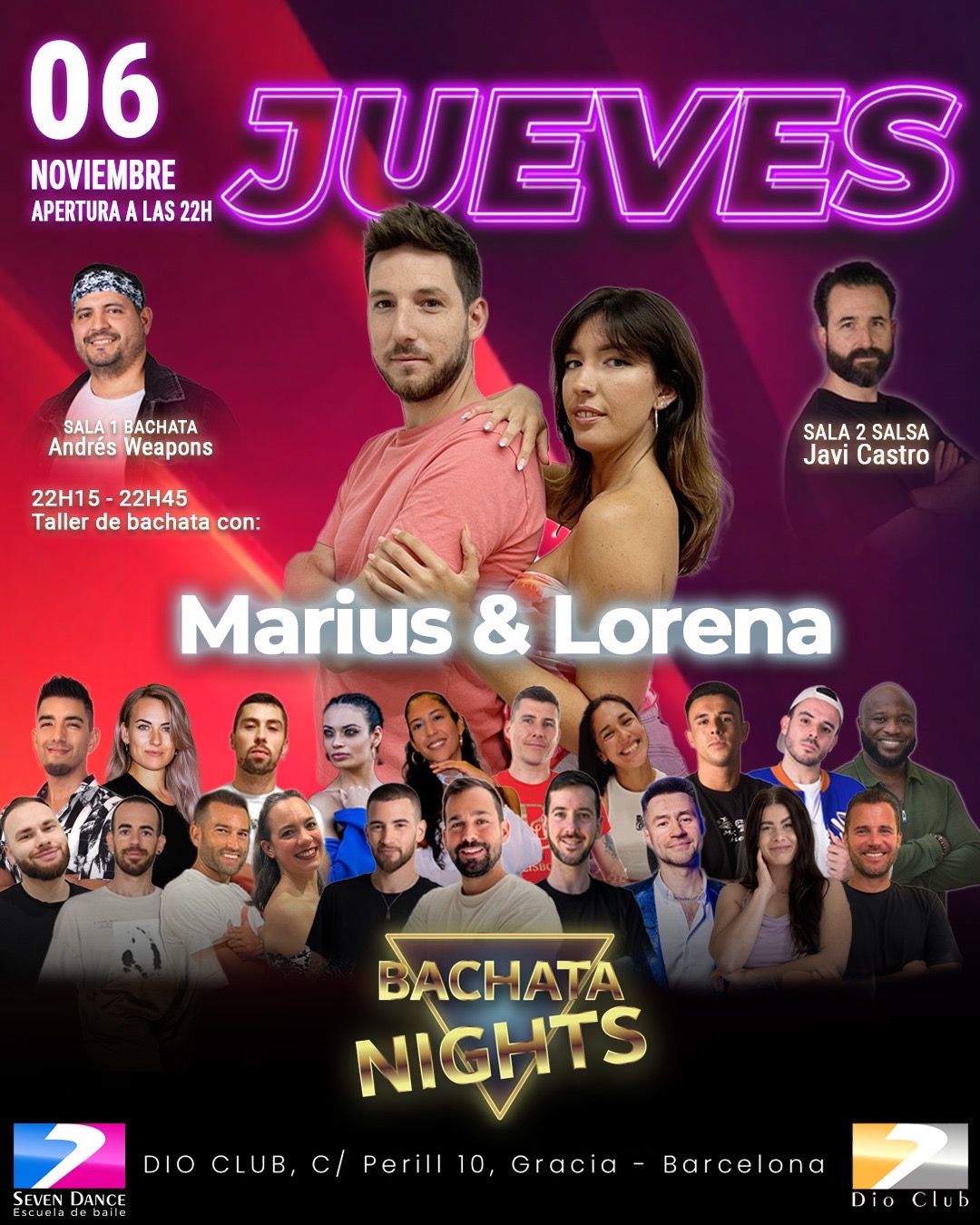 Escuela de Baile Seven Dance Barcelona con prácticas y clases de baile, bachata y salsa