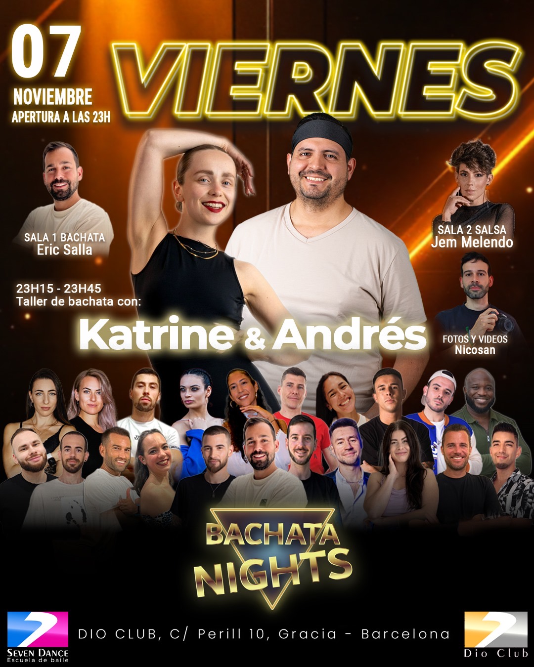 Escuela de Baile Seven Dance Barcelona con prácticas y clases de baile, bachata y salsa