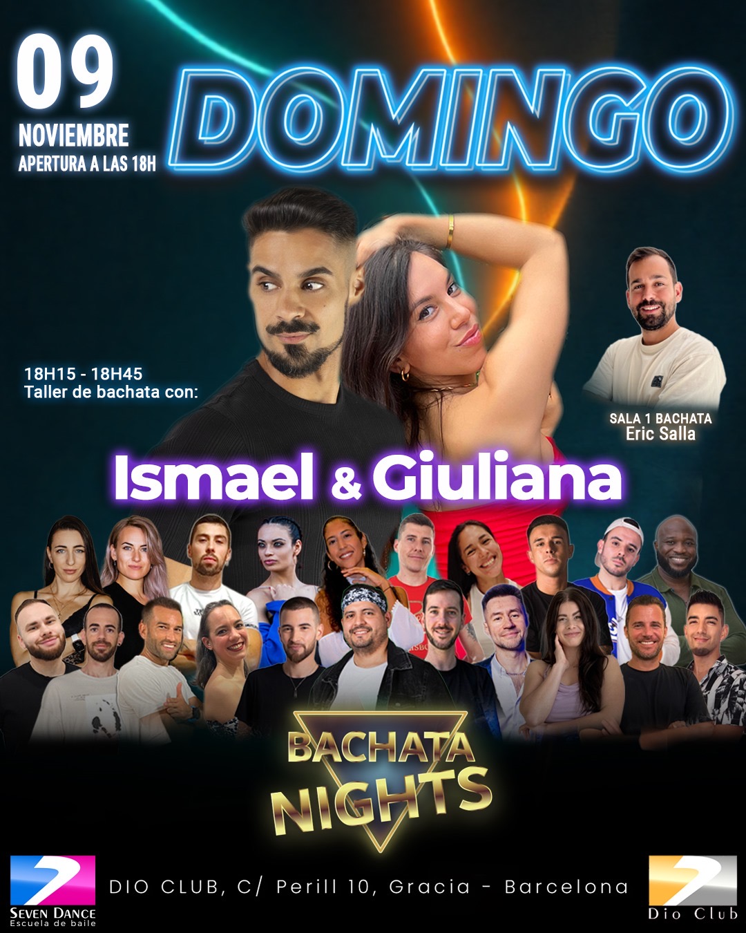 Escuelas de Baile Seven Dance Barcelona con prácticas y clases de baile, bachata y salsa