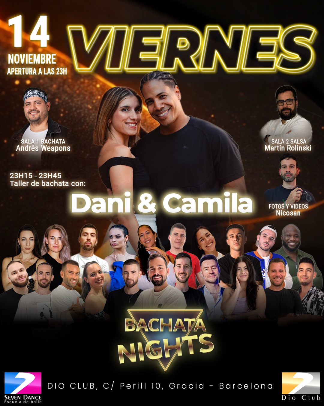 Escuela de Baile Seven Dance Barcelona con prácticas y clases de baile, bachata y salsa