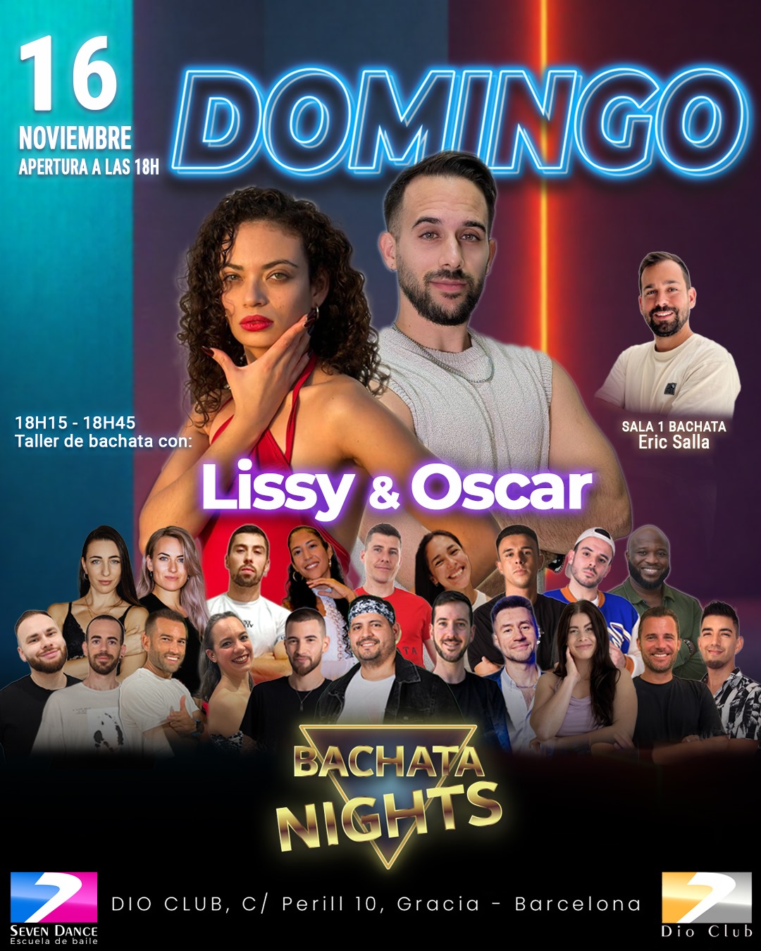 Escuelas de Baile Seven Dance Barcelona con prácticas y clases de baile, bachata y salsa