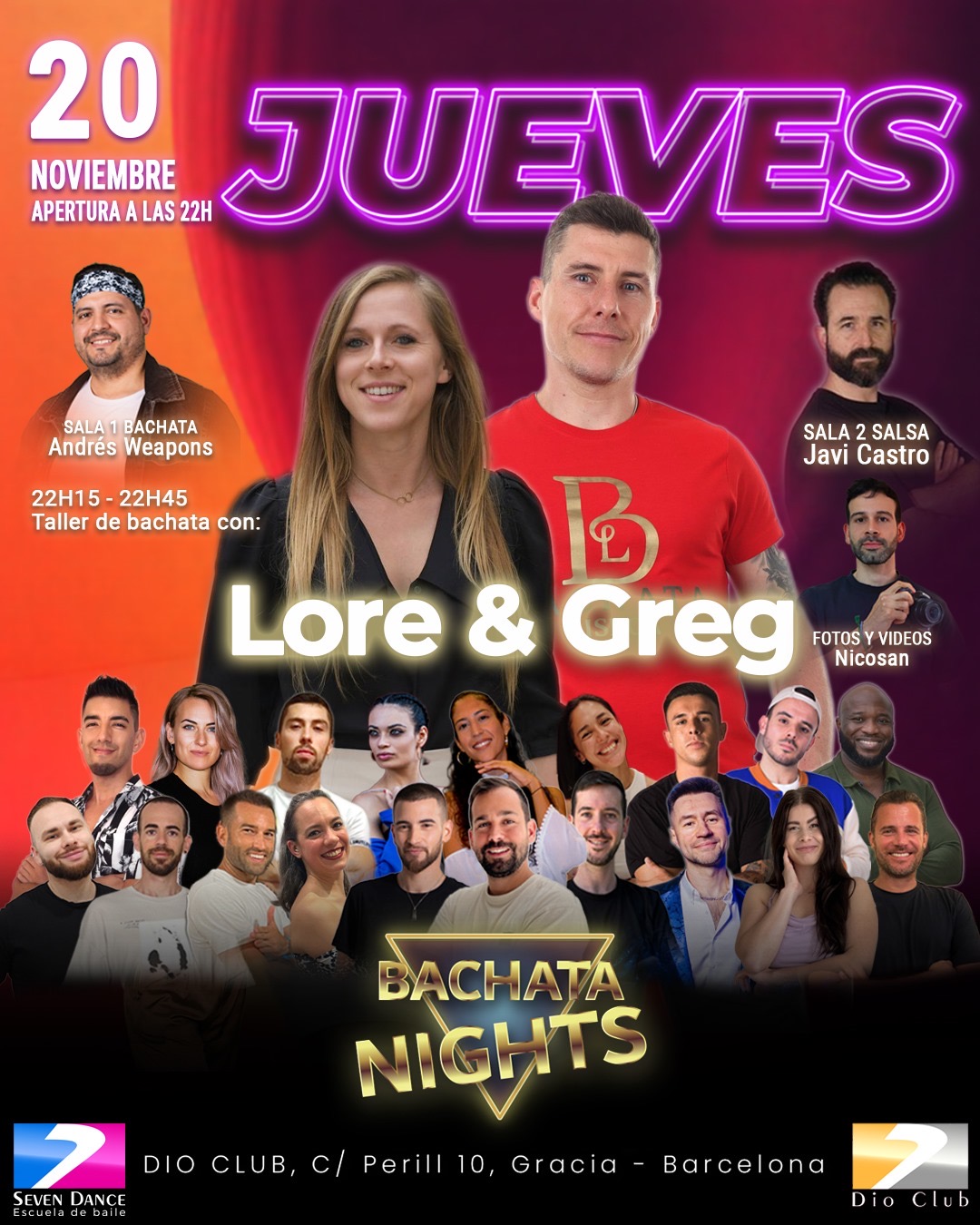 Escuela de Baile Seven Dance Barcelona con prácticas y clases de baile, bachata y salsa