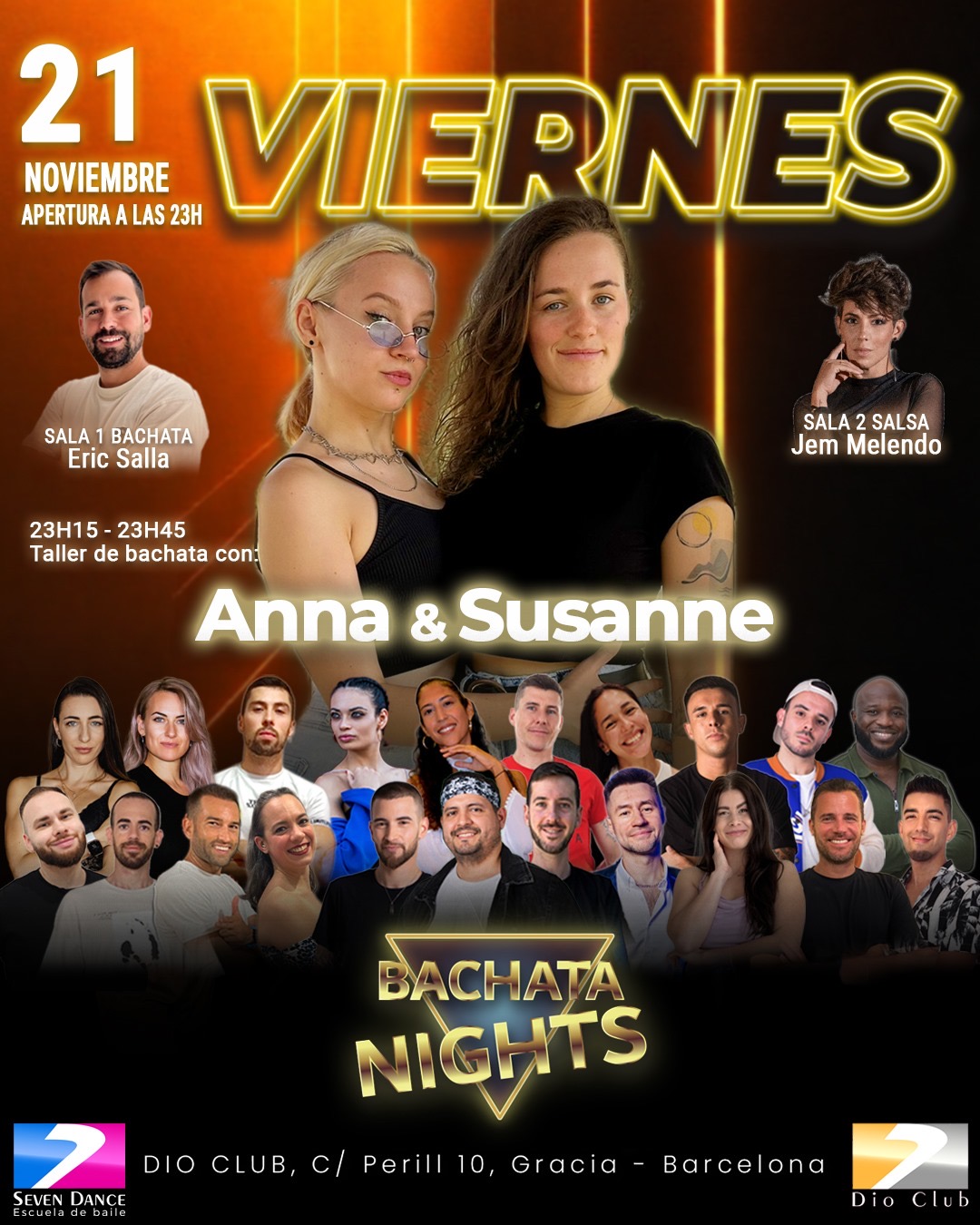 Escuela de Baile Seven Dance Barcelona con prácticas y clases de baile, bachata y salsa