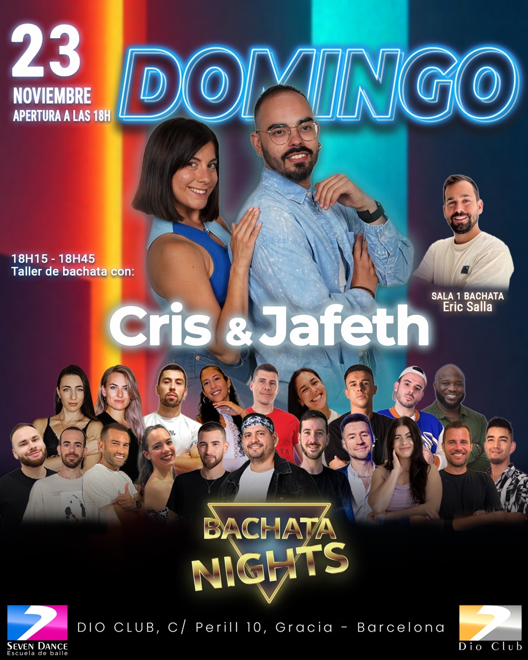 Escuelas de Baile Seven Dance Barcelona con prácticas y clases de baile, bachata y salsa