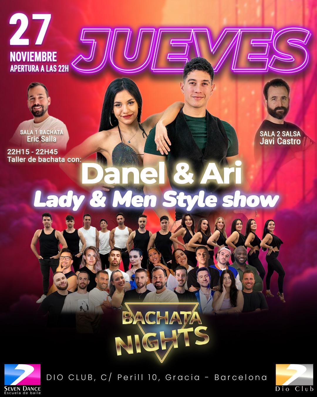 Escuela de Baile Seven Dance Barcelona con prácticas y clases de baile, bachata y salsa