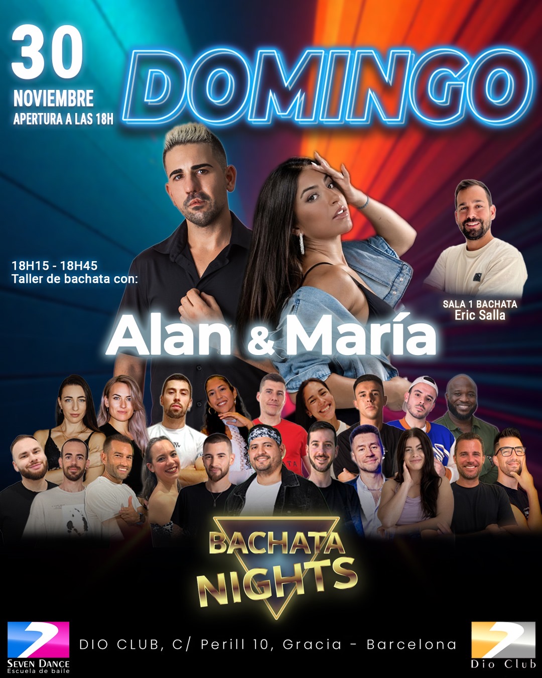 Escuelas de Baile Seven Dance Barcelona con prácticas y clases de baile, bachata y salsa