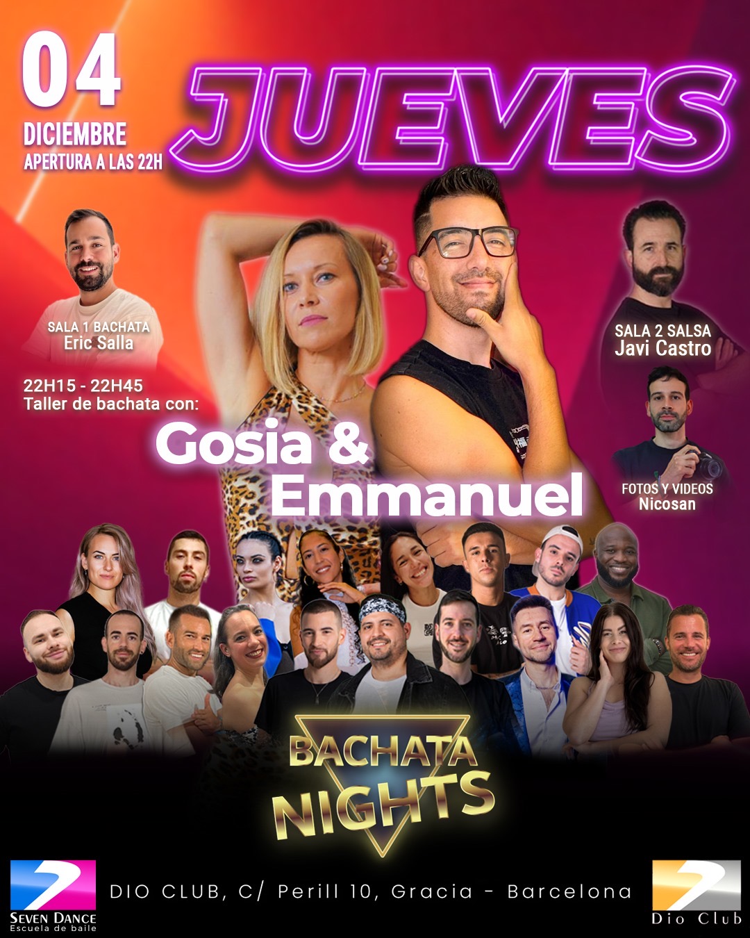 Escuela de Baile Seven Dance Barcelona con prácticas y clases de baile, bachata y salsa