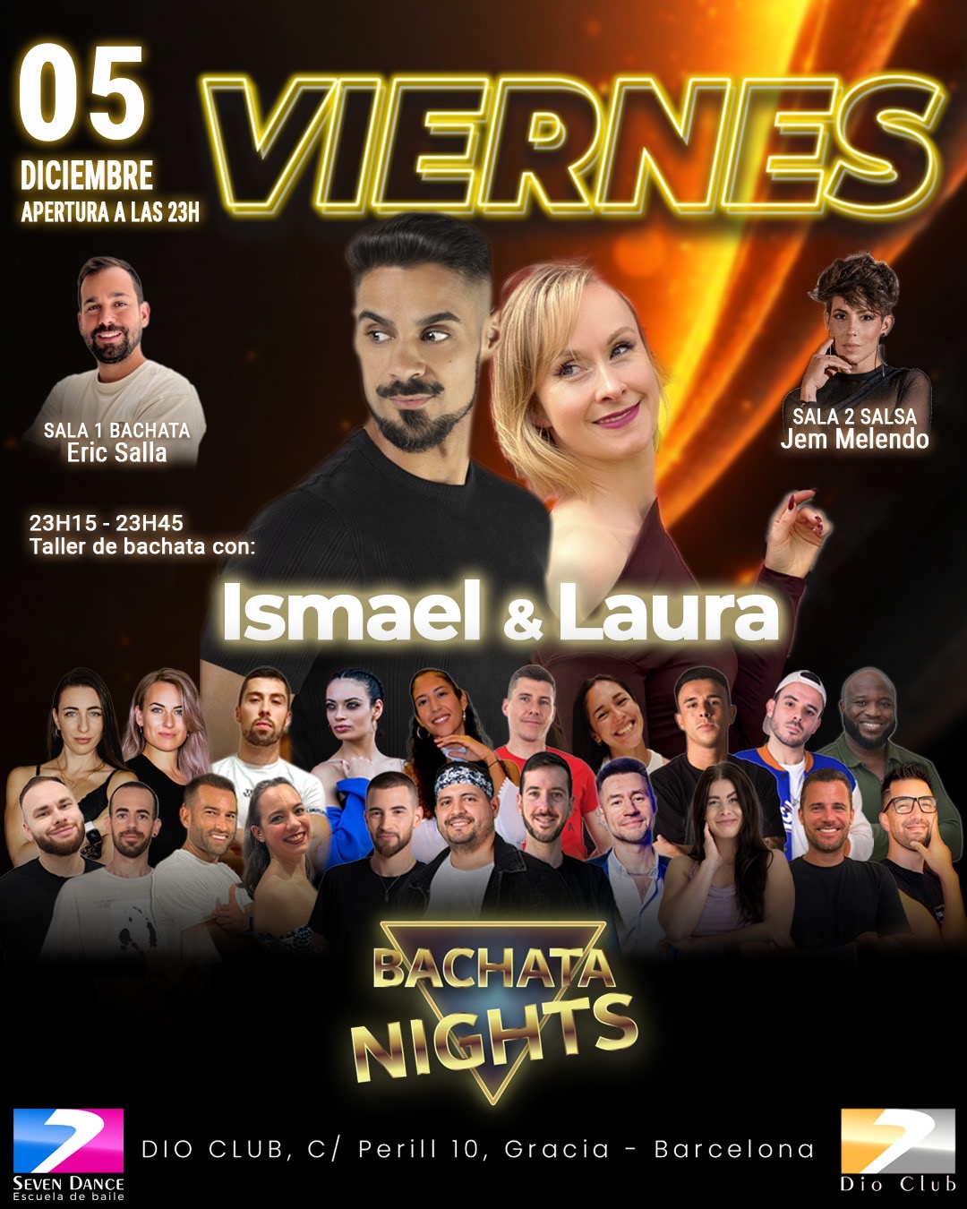 Escuela de Baile Seven Dance Barcelona con prácticas y clases de baile, bachata y salsa